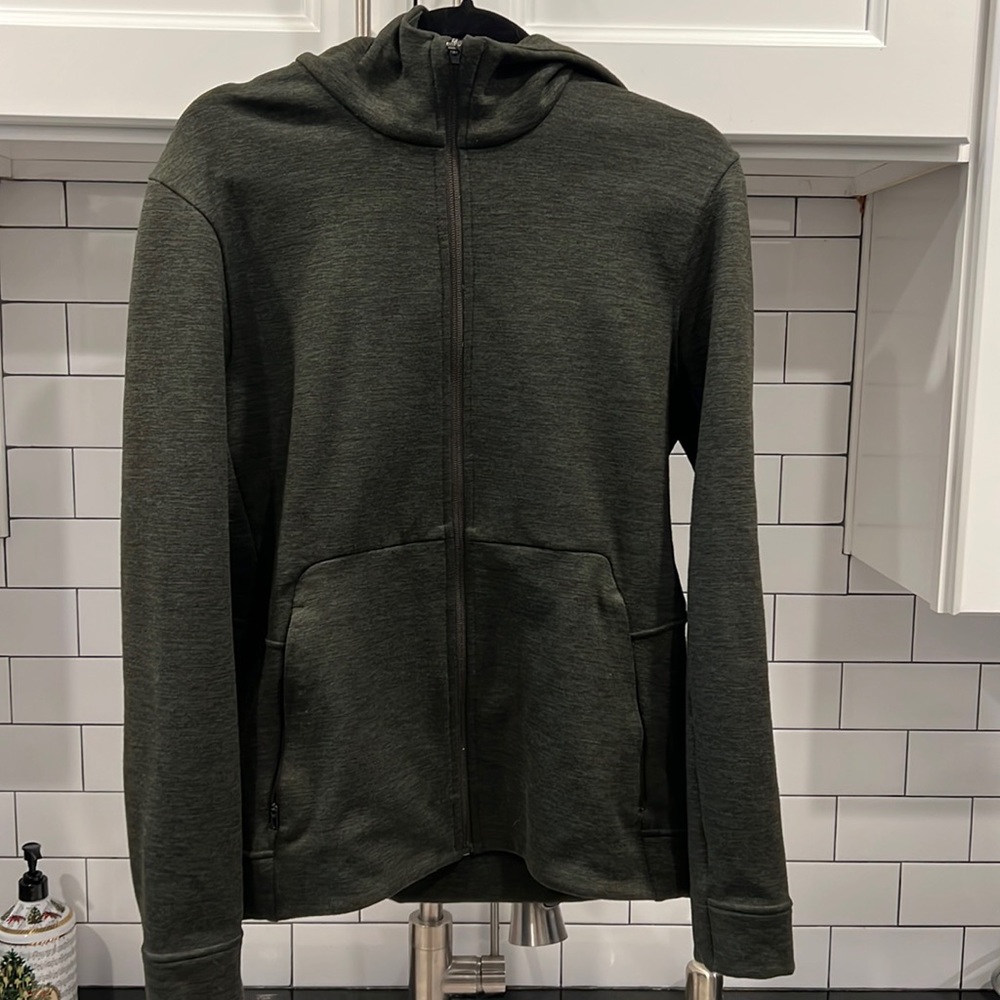 Worn once, Green lululemon warm zip up hoodie size medium